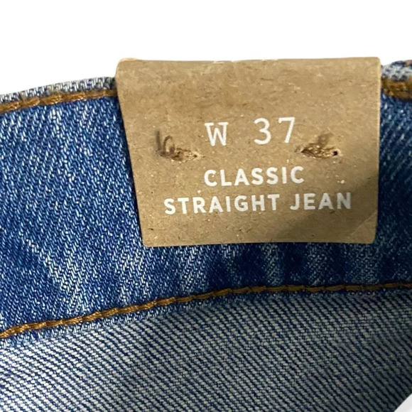 NWT Madewell Classic Straight Jeans in Light Wash: Step-Hem Edition-sz 37 - Picture 5 of 11